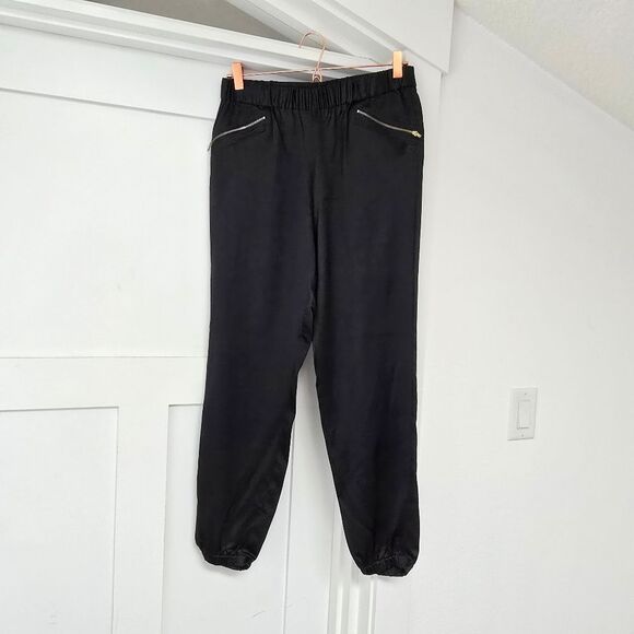 Diane Von Furstenberg Lazare Satin Jogger in Black - Picture 5 of 12
